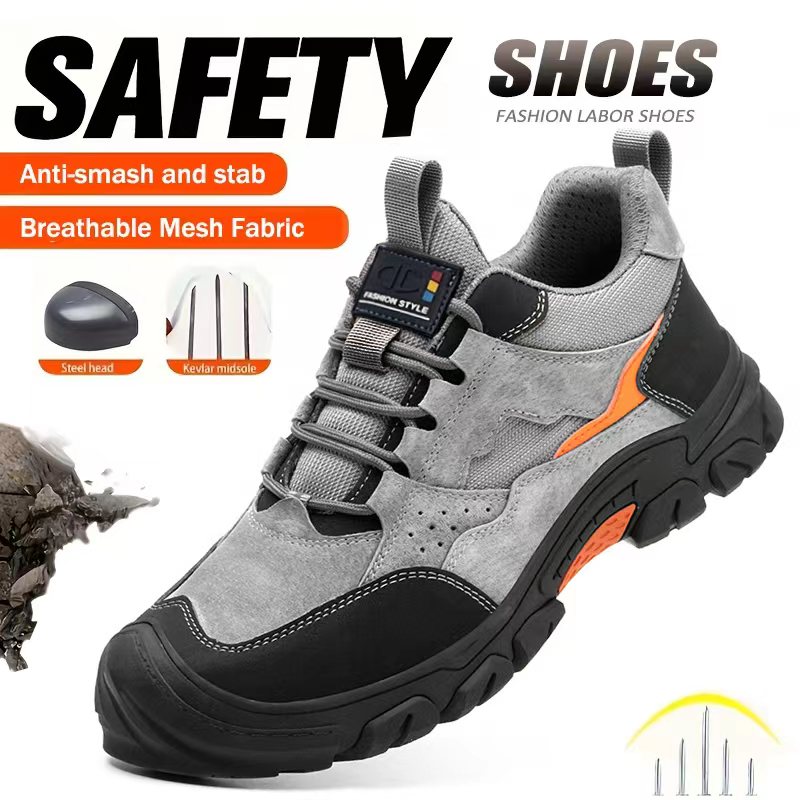 Leather Work Flats - Chaussures de sécurité fonctionnelles anti-perforation et
