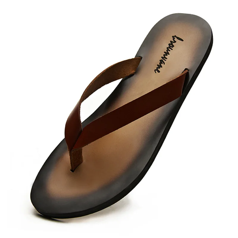 Leather Work Flats - Classique en cuir véritable hommes pantoufles