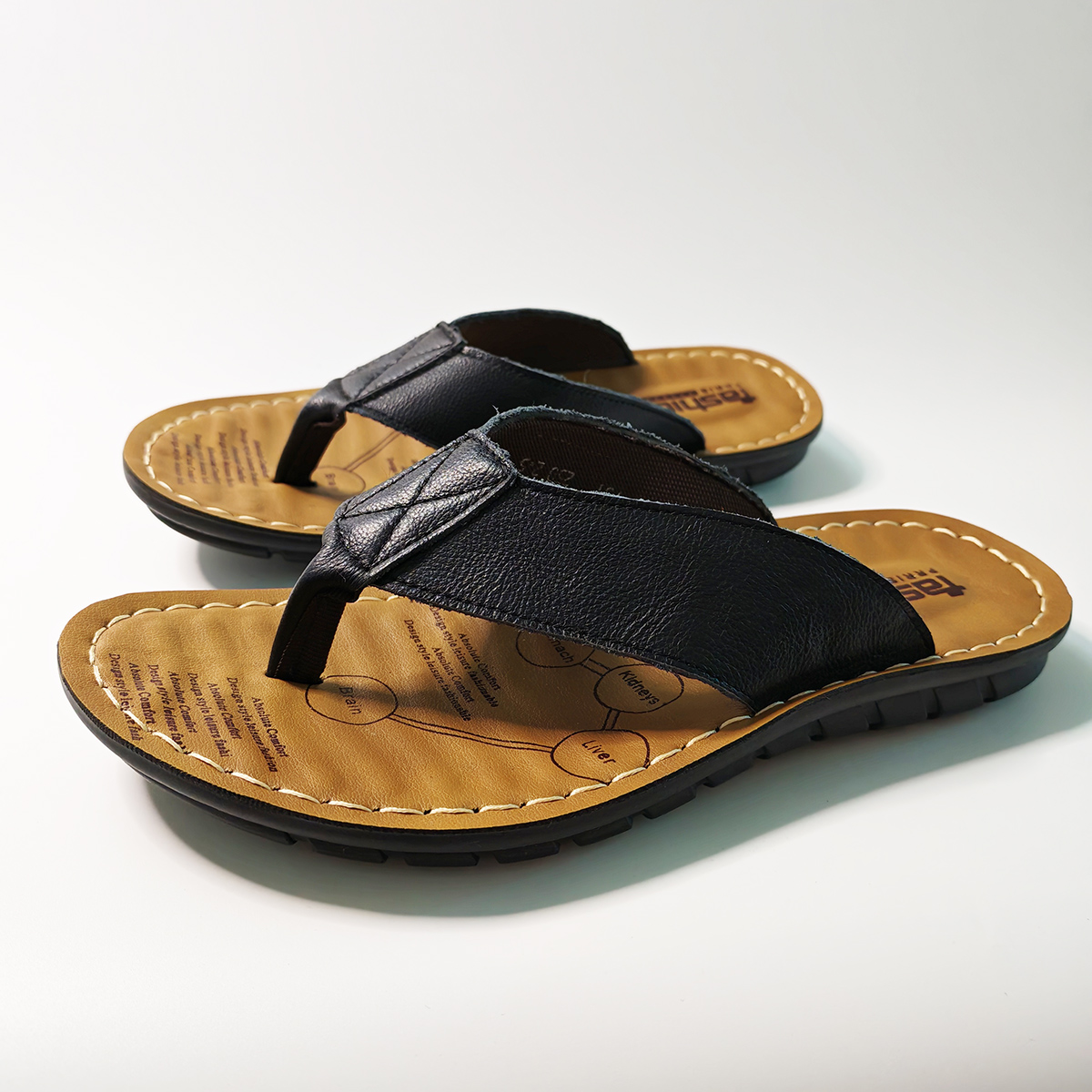 Leather Work Flats - Chaussures d'été pour hommes, pantoufles en