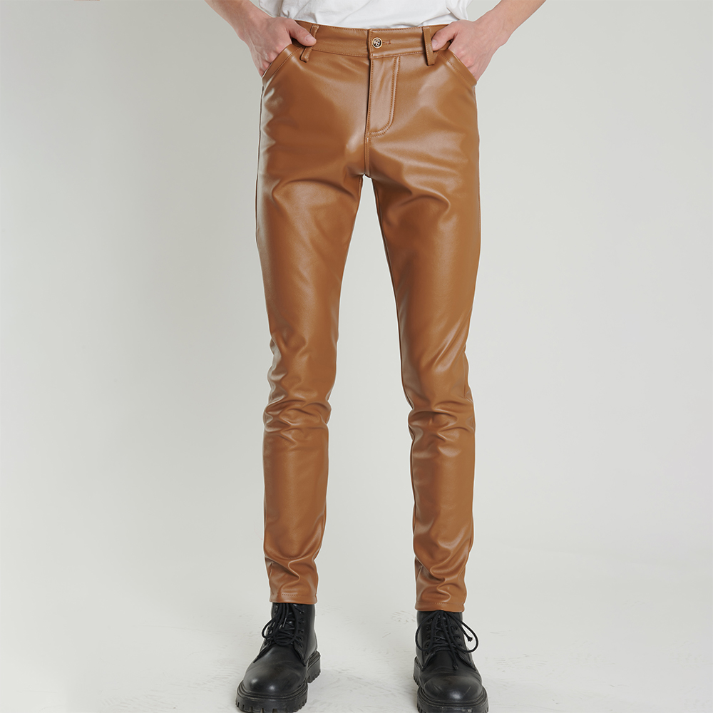 Leather Work Pants - Pantalon en cuir pour hommes coupe