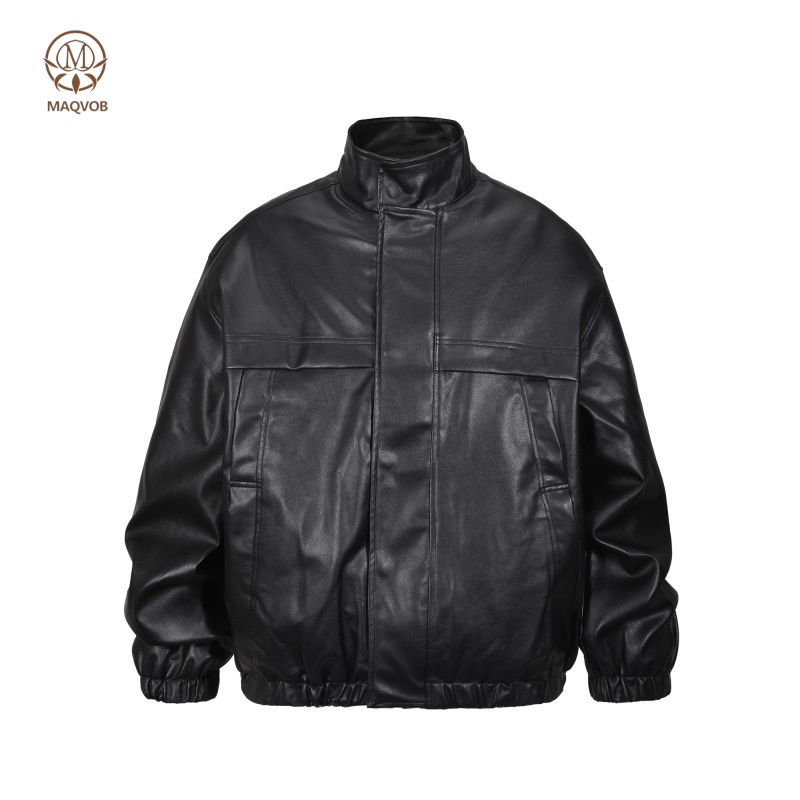 Veste en cuir PU ACOMOSON, sty - Leather Work Jacket Mens avis et prix