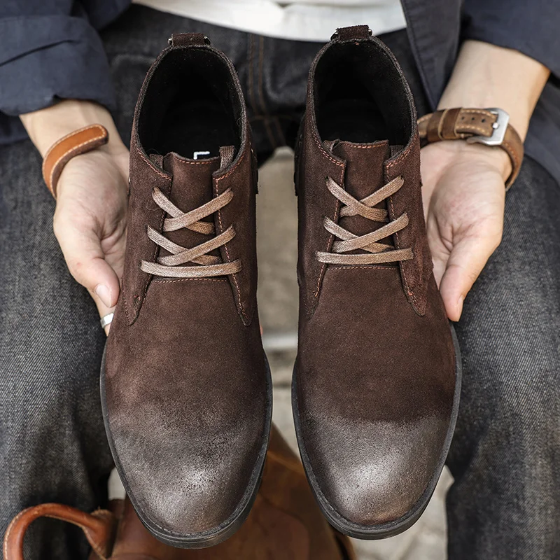 Bottines en daim de vache fait - Leather Work Flats avis et prix