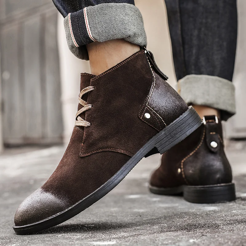 Bottines en daim de vache fait - Leather Work Flats avis et prix