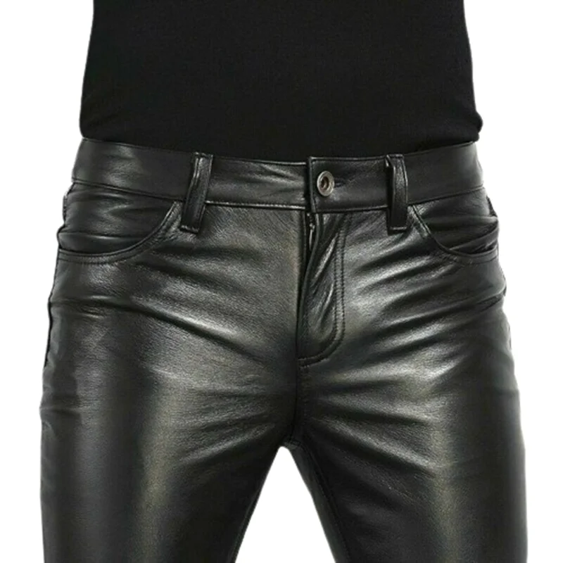 Choix pantalons en cuir PU hom - Leather Work Pants avis et prix