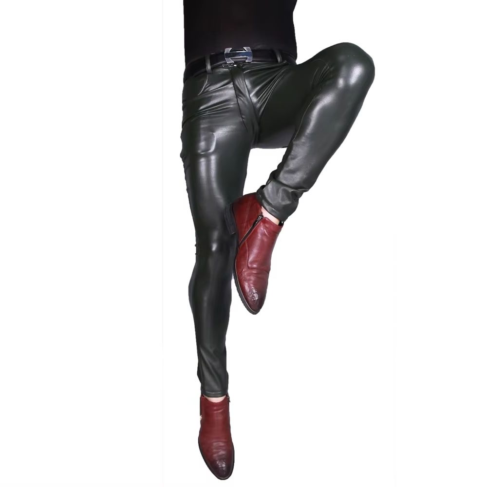 Pantalon Punk en Faux cuir PU  - Leather Work Pants avis et prix