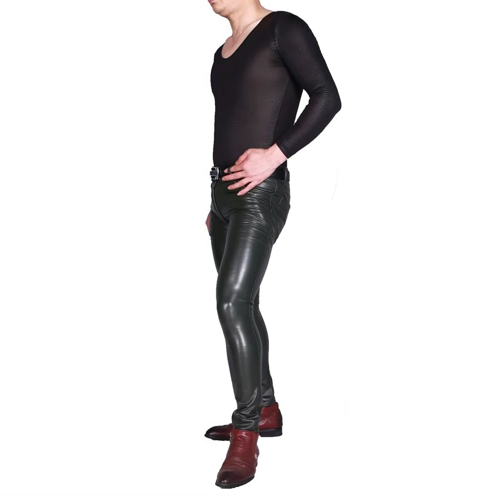 Pantalon Punk en Faux cuir PU  - Leather Work Pants avis et prix