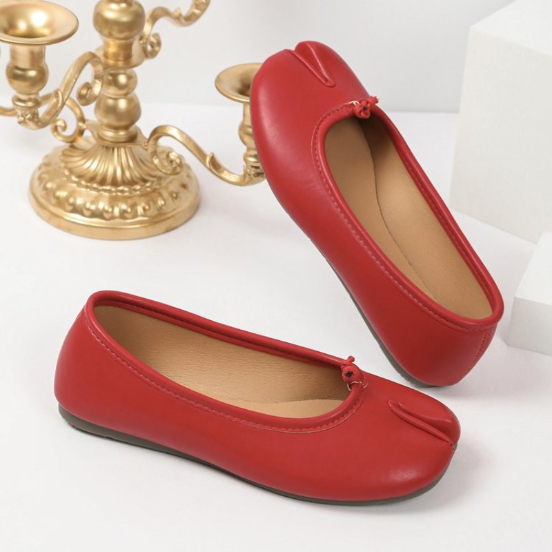 Ballerines à bout fendu pour f - Leather Work Flats avis et prix