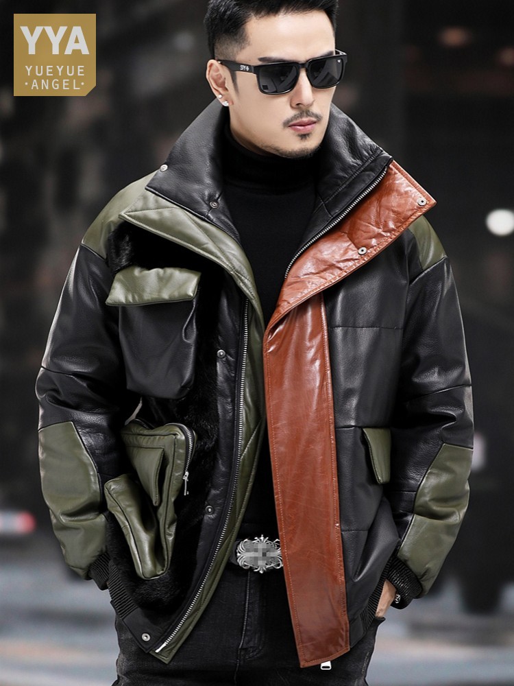 Grande poches travail doudoune - Leather Work Jacket Mens avis et prix